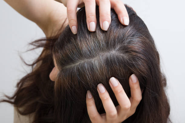 greying hair