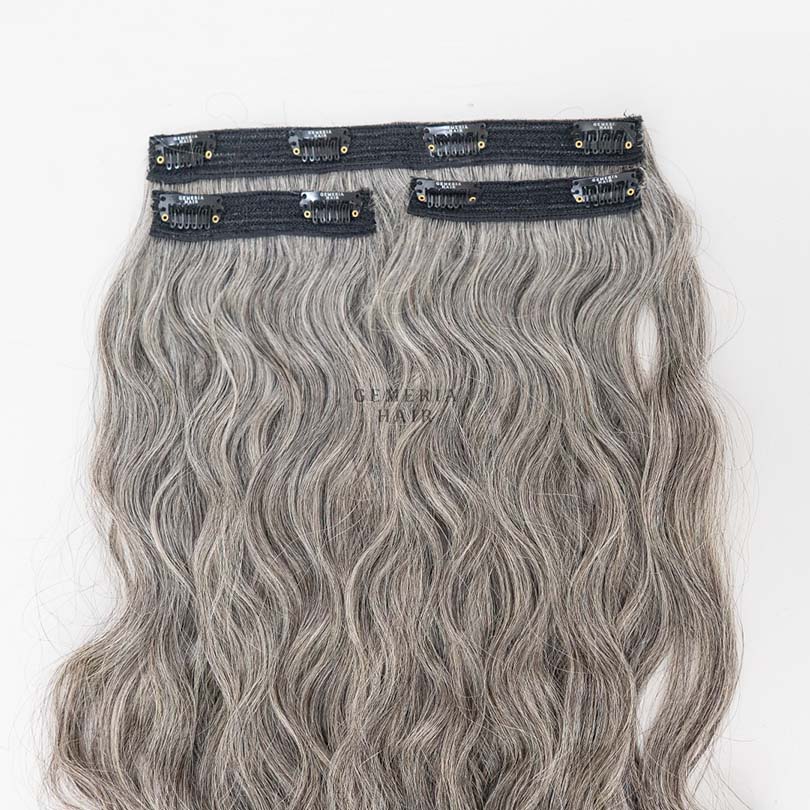 Grey hair 3 piece set clip-in hair volumizer