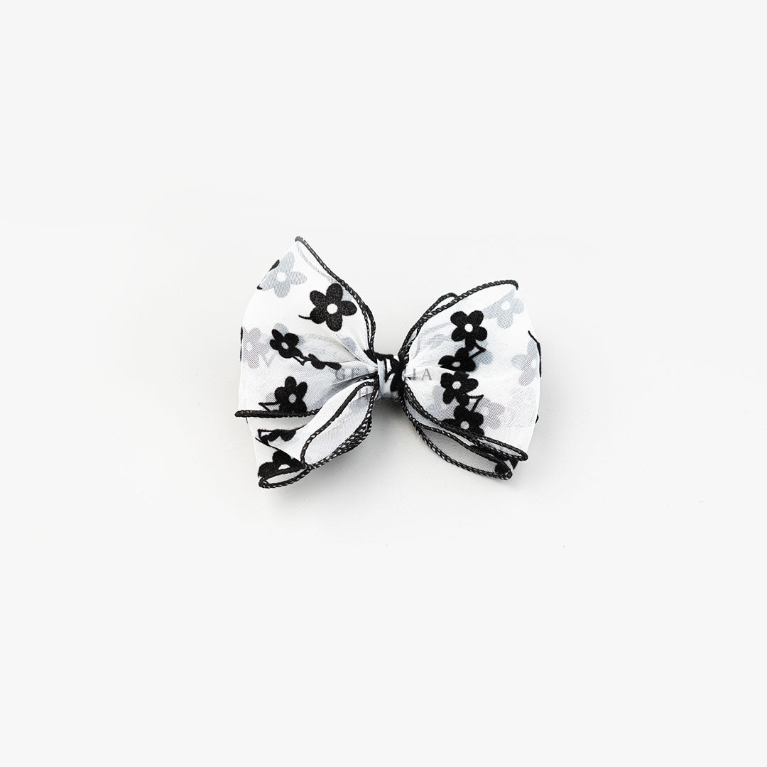 Threaded Floral Hair Bow Knot Clip | Hair Bow