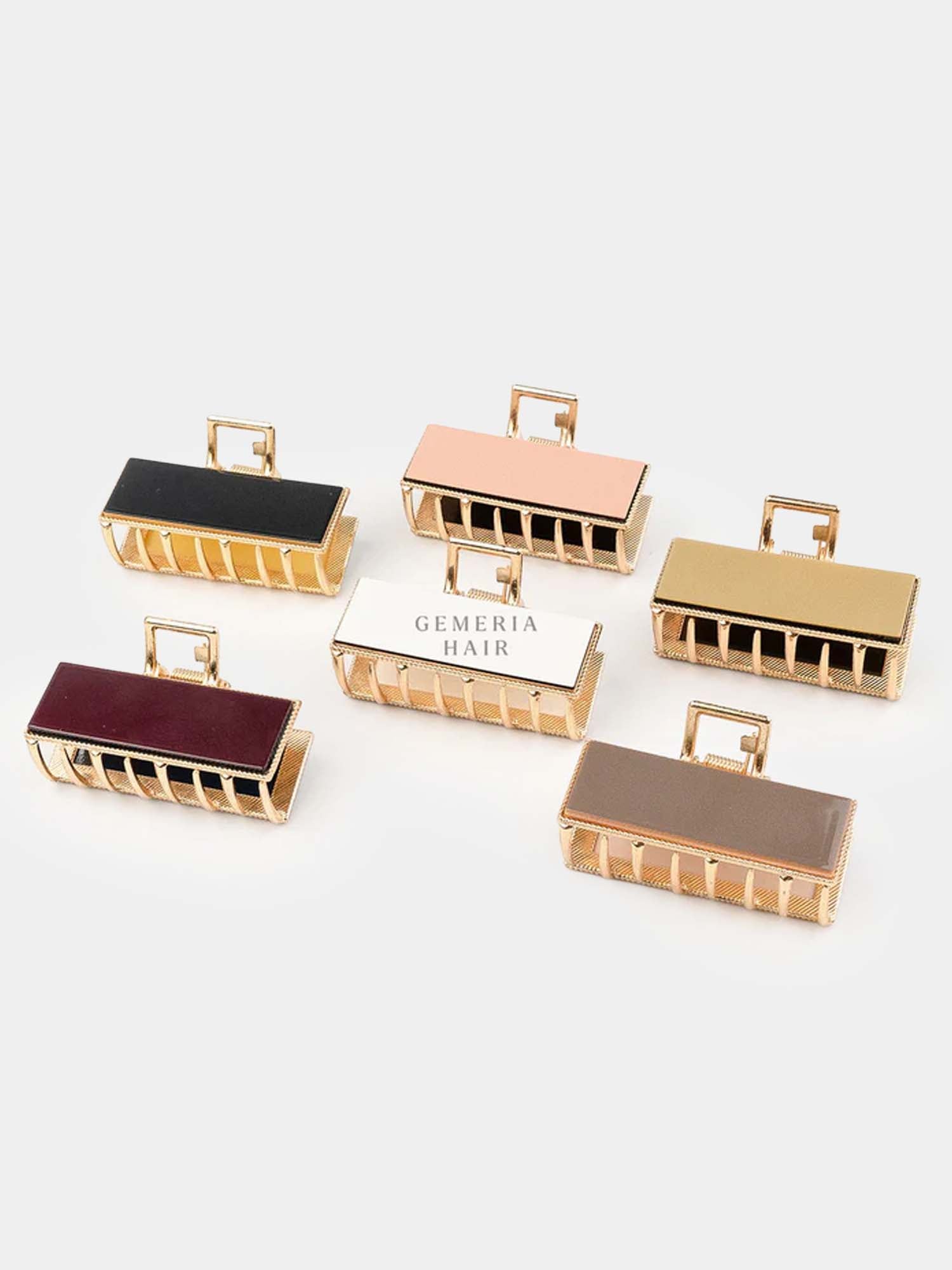 Retro Solid Metal Rectangular Hair Claw Clip | Medium Size