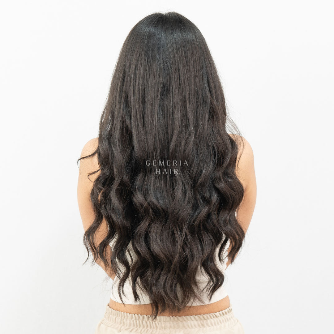 Wavy 3 piece set clip-in hair volumizer before after