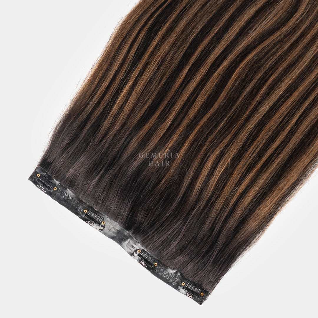 Chocolate brown 1 piece clip-in hair volumizer