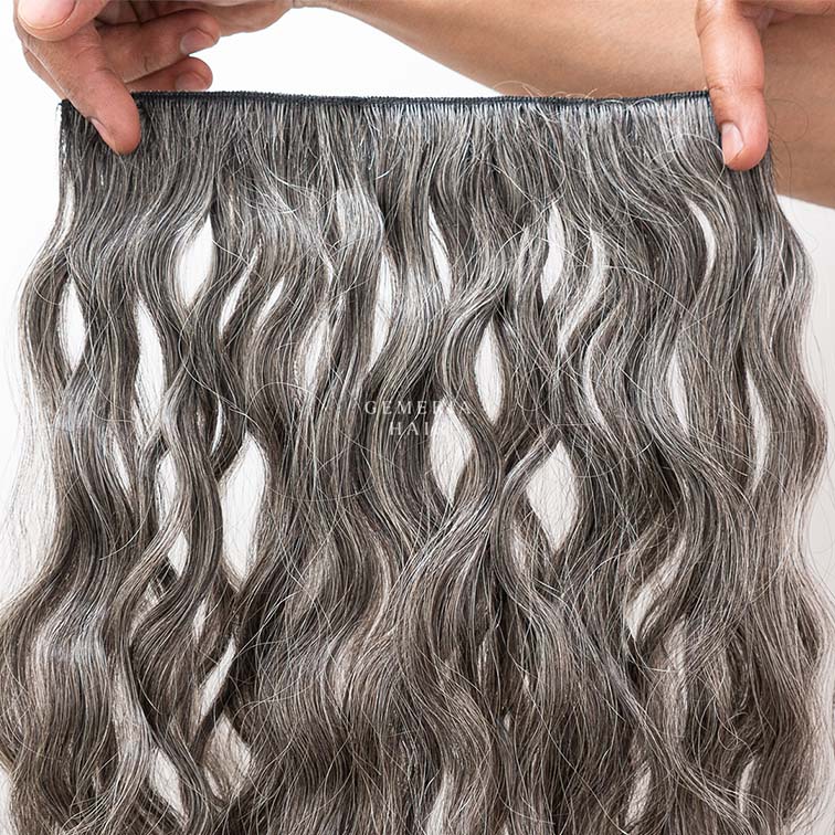 Grey hair 1 piece clip-in volumizer