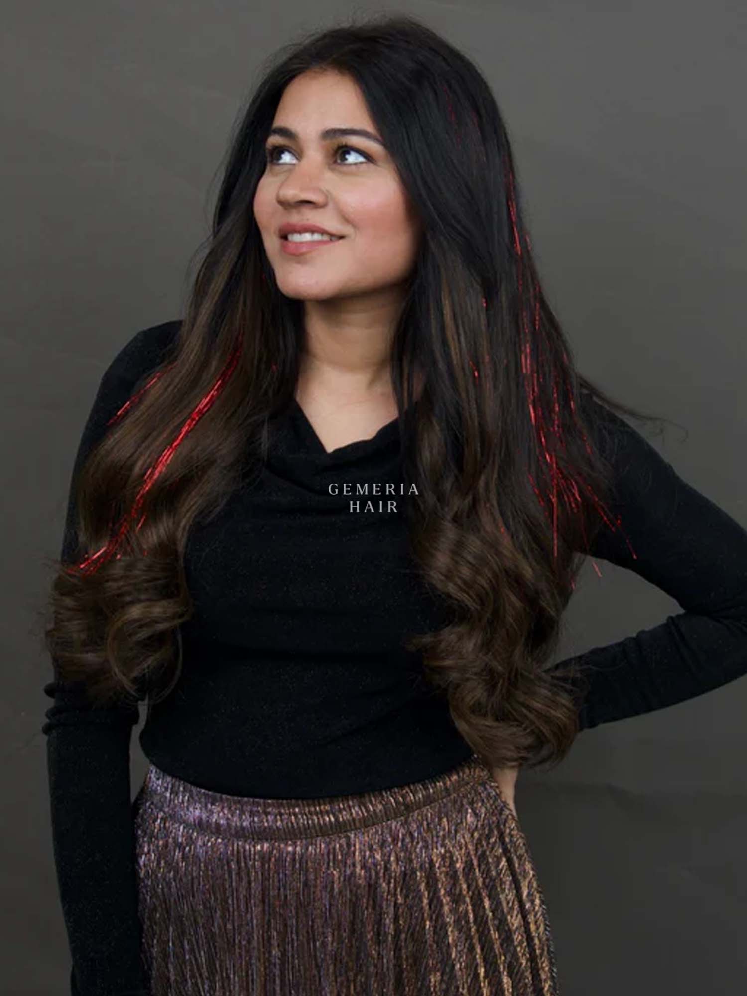 Red | Clip-In Hair Tinsels