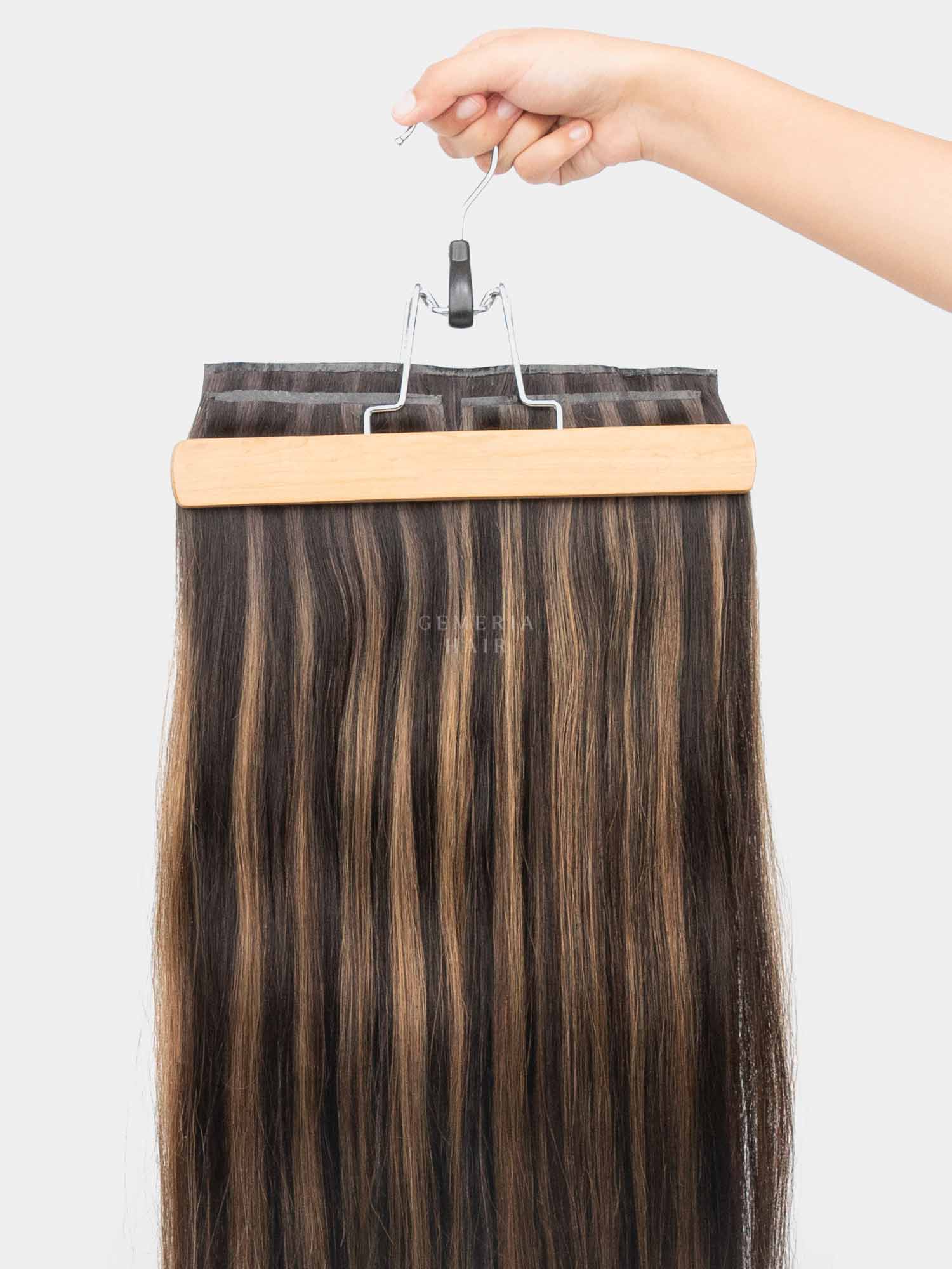 Ash Brown Balayage | Seamless | 3 Piece Set Clip-In Hair Volumizer