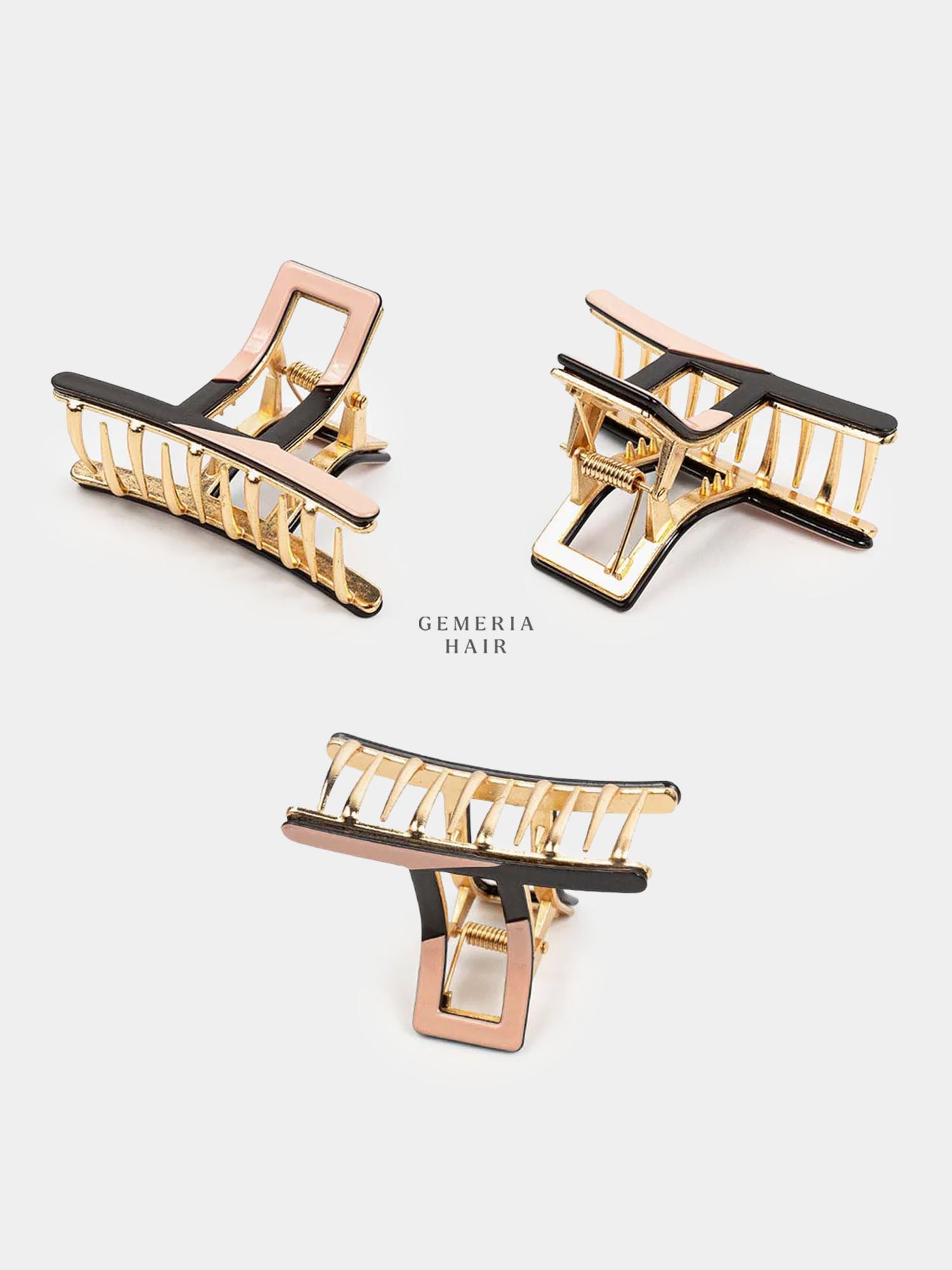 Twisted Bichrome Metal Clutcher | Hair Claw Clip