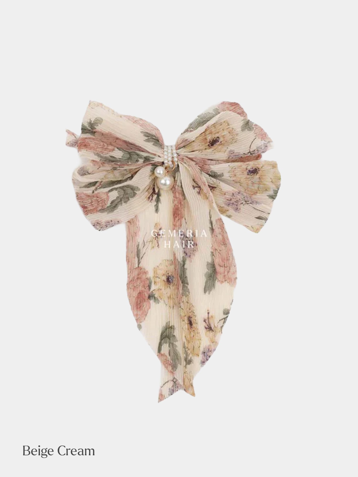 Pearl Hair Bow Barrettes