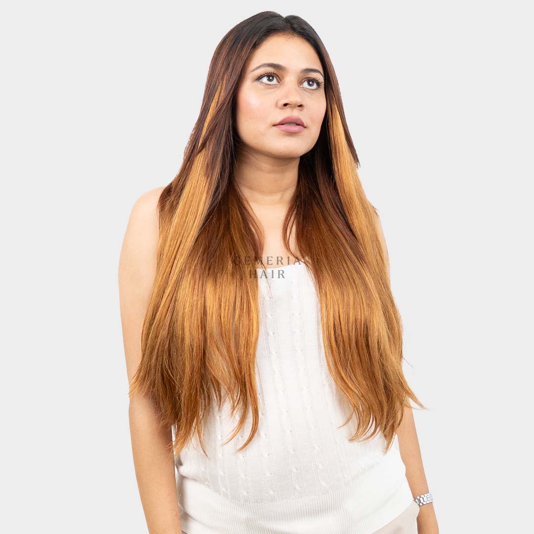 Honey blonde 7 set clip-in extensions