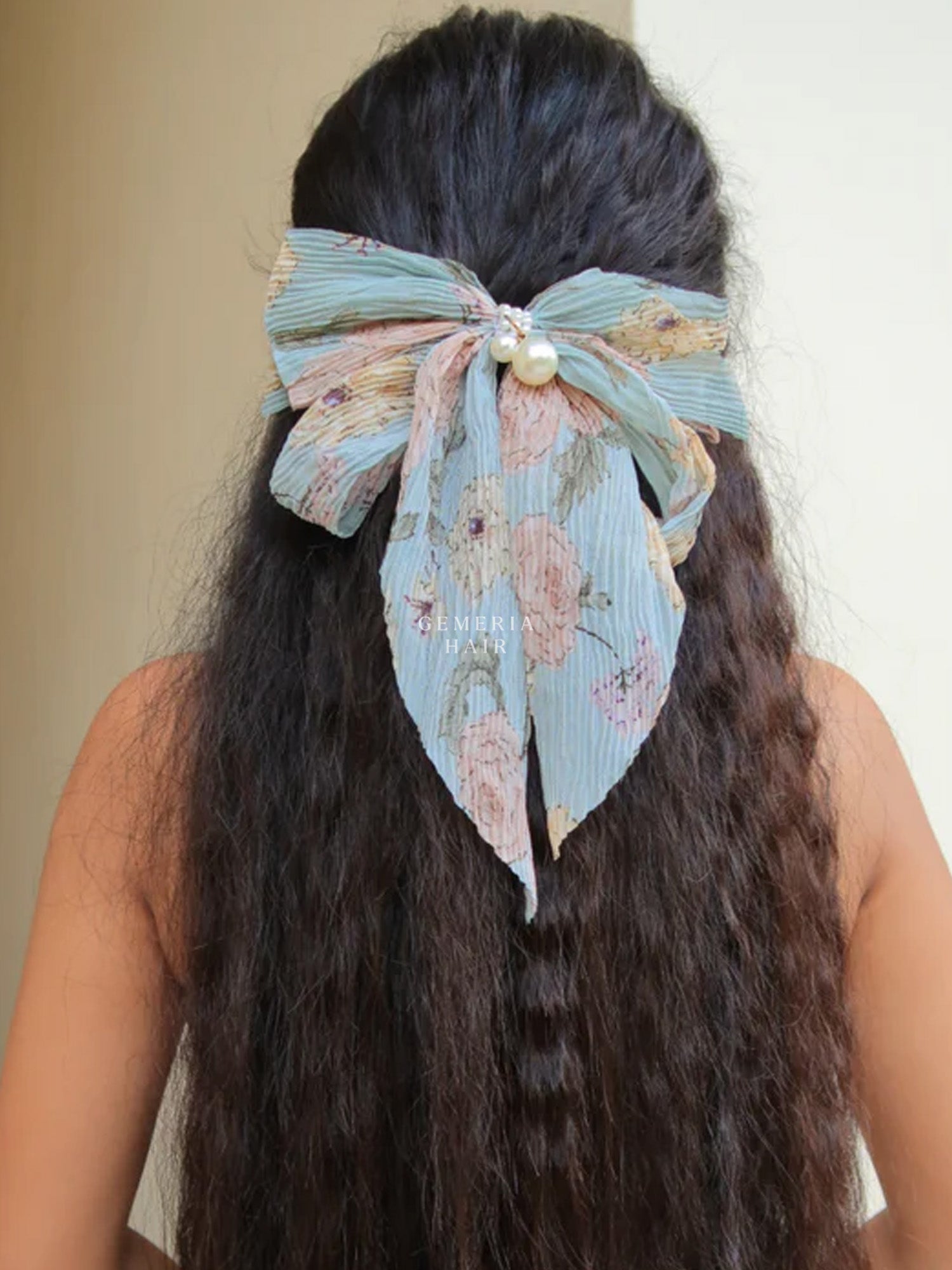 Pearl Hair Bow Barrettes