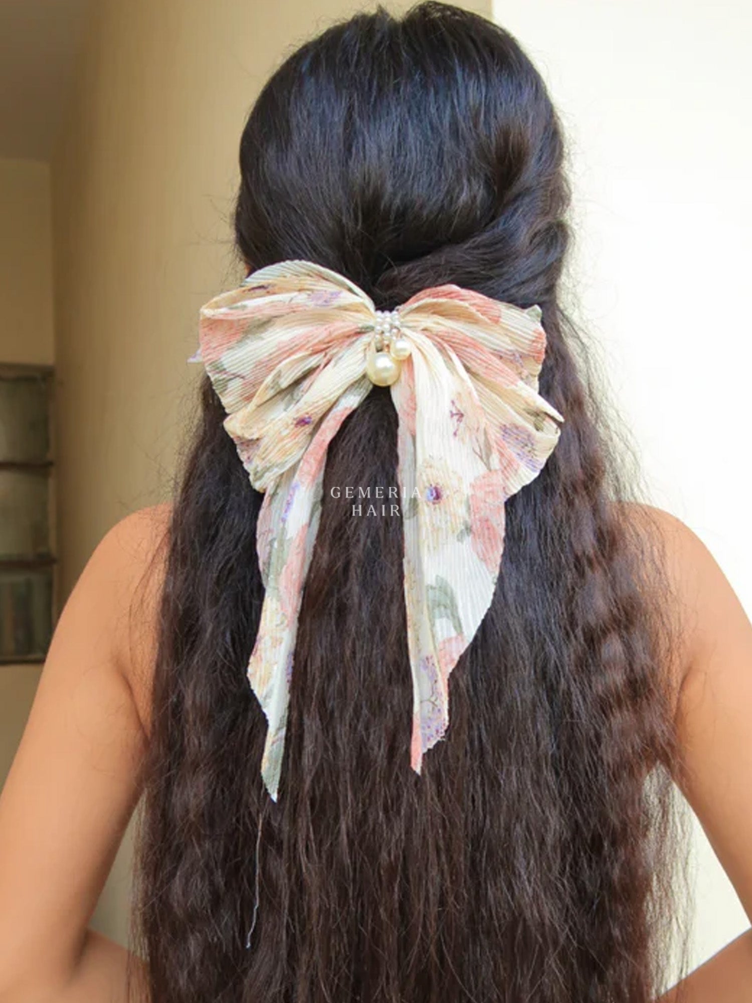 Pearl Hair Bow Barrettes