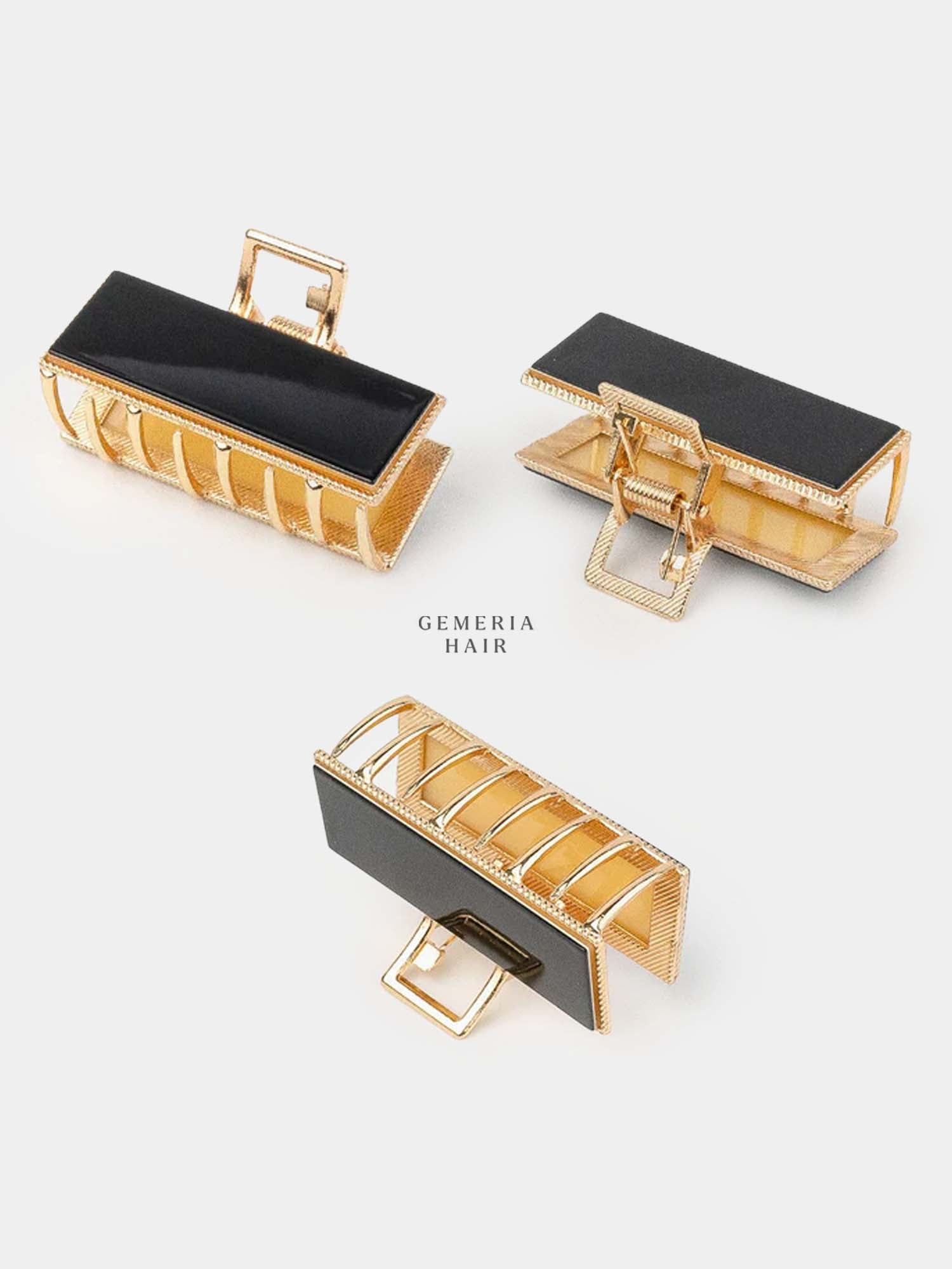 Retro Solid Metal Rectangular Hair Claw Clip | Medium Size