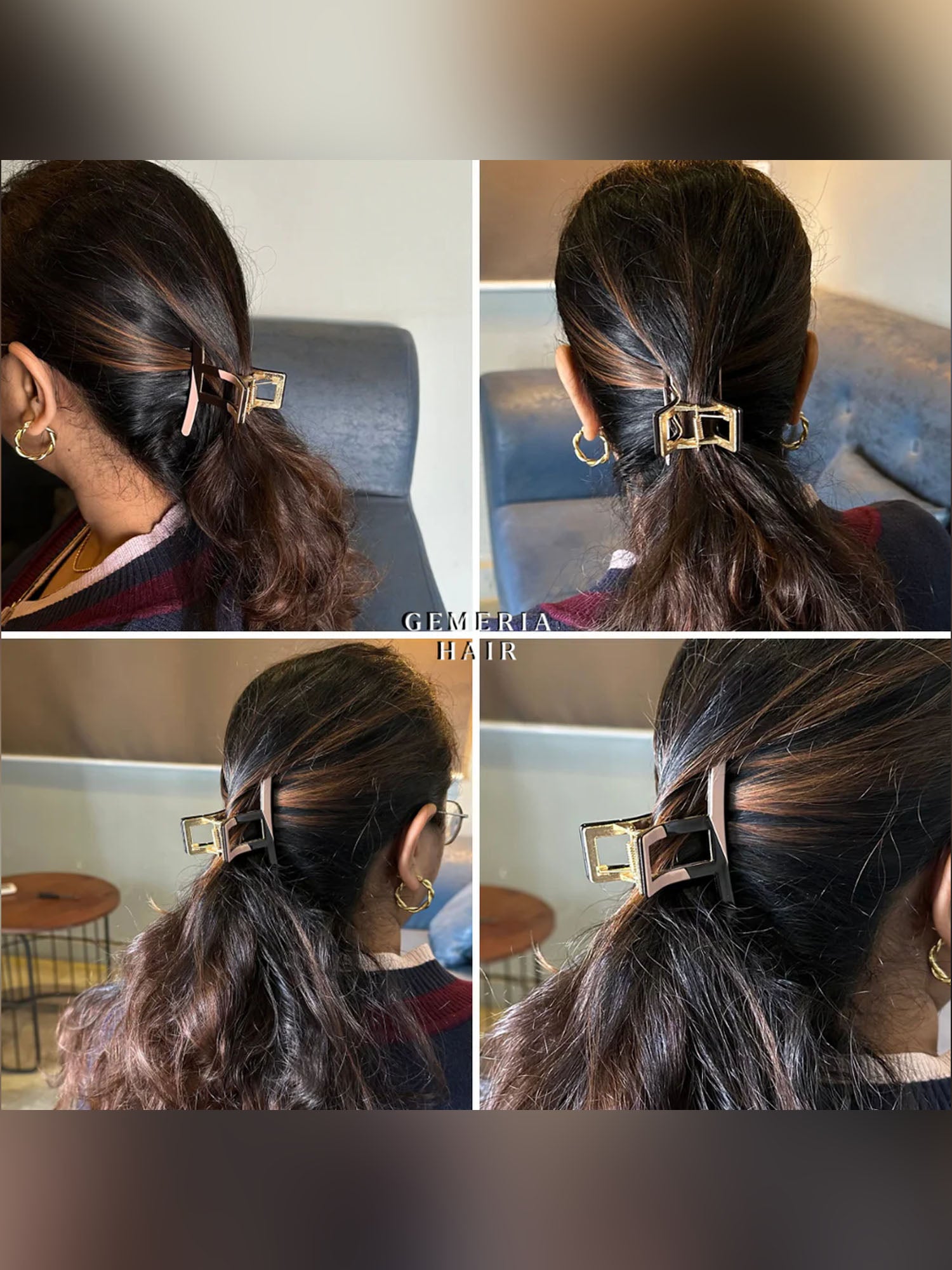 Twisted Bichrome Metal Clutcher | Hair Claw Clip