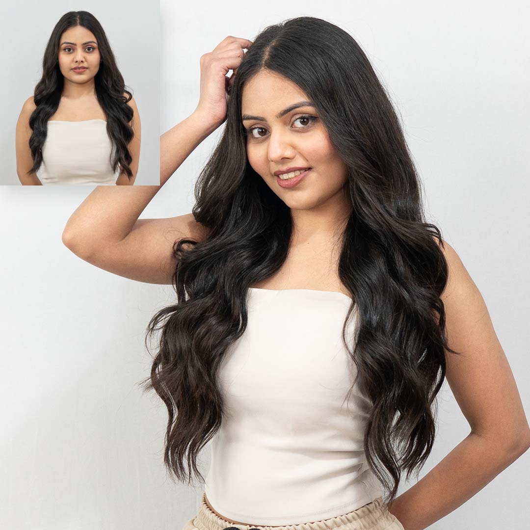 Classic wavy 7 set clip-in extensions