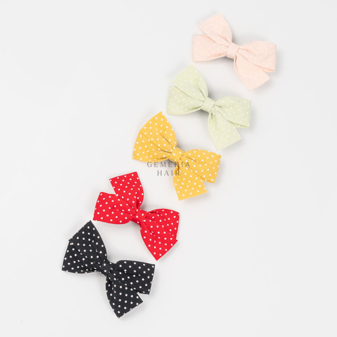 Dots bow hair clips for kids