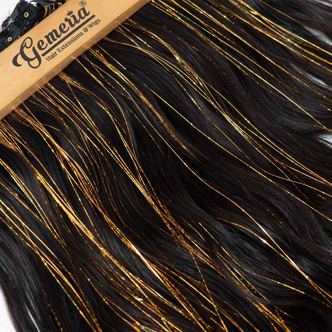 Golden | Clip-In Hair Tinsels