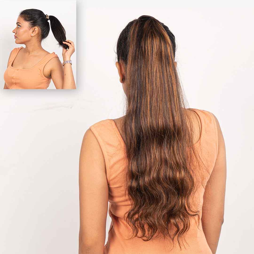 Brown ponytail extension