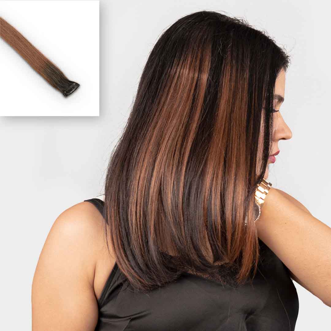 Copper Brown Single Clip Highlights