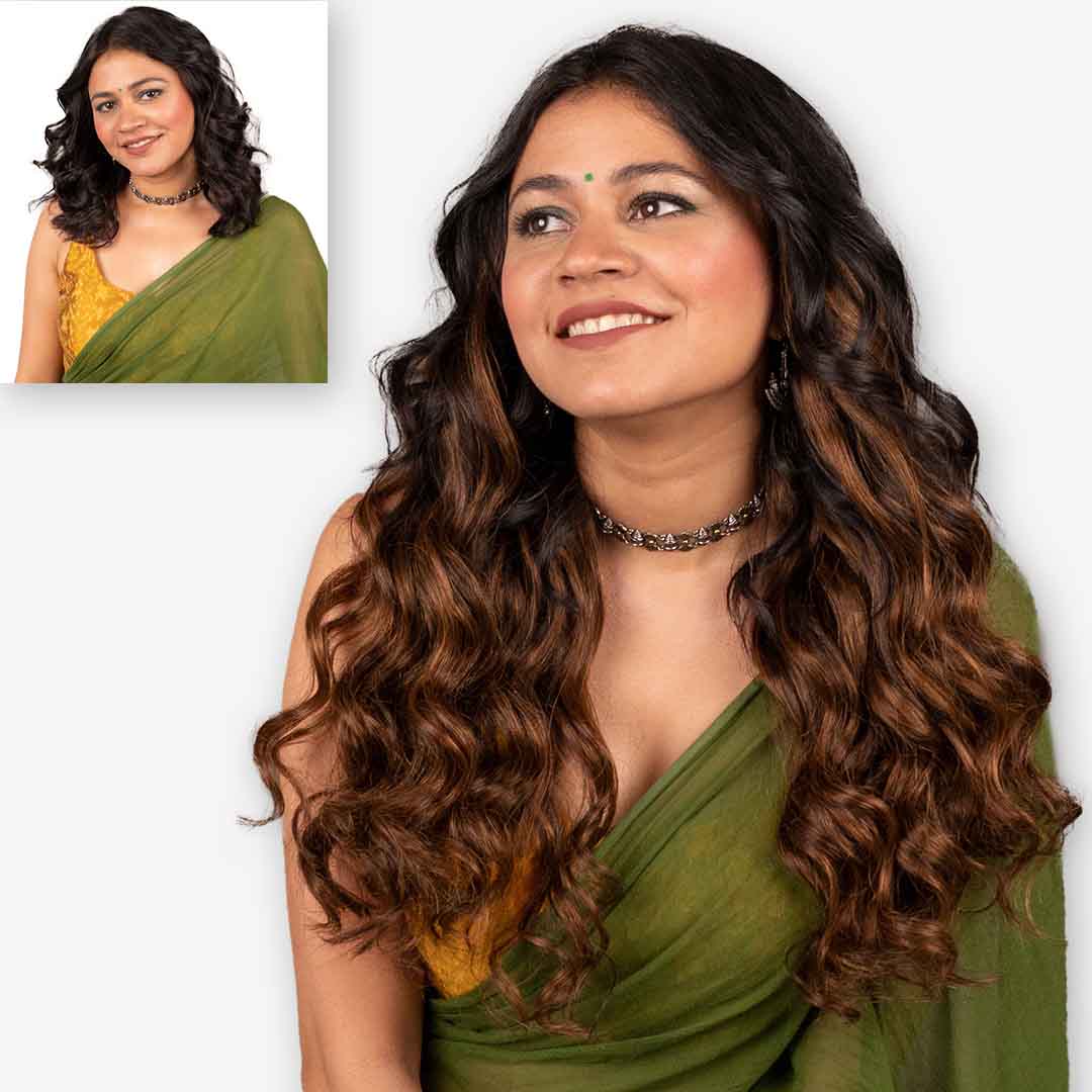 Caramel Brown Balayage ClipIn Extensions Real Human Hair Extensions