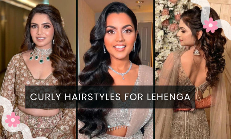 Top 10 Curly Hairstyles for Lehenga You Can Do at Home - Gemeria Hair Top 10 Curly Hairstyles for Lehenga You Can Do at Home - Gemeria Hair