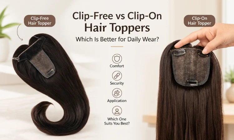 clip free vs clip on hair toppers