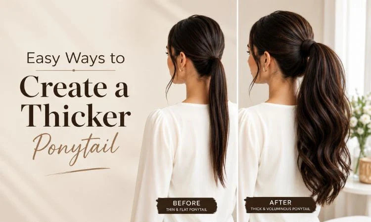 easy ways to create thicker ponytail