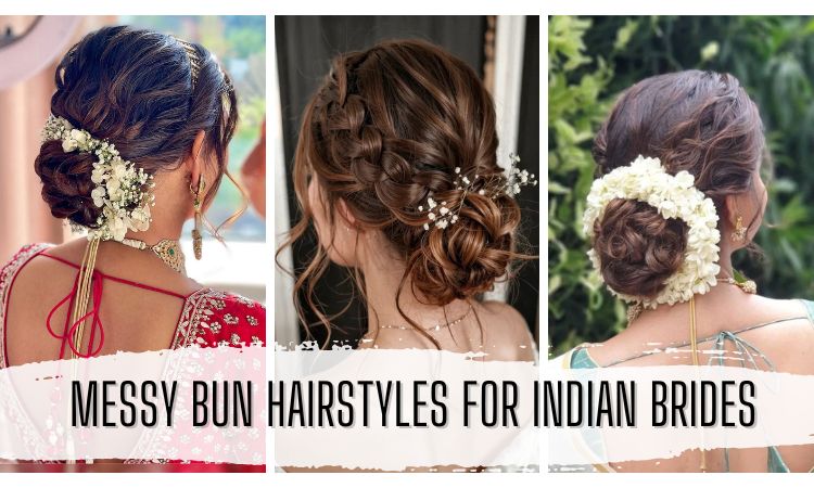 messy bun hairstyles for indian brides