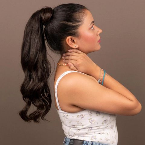 human hair ponytail extension for women online in india 100% natural hair