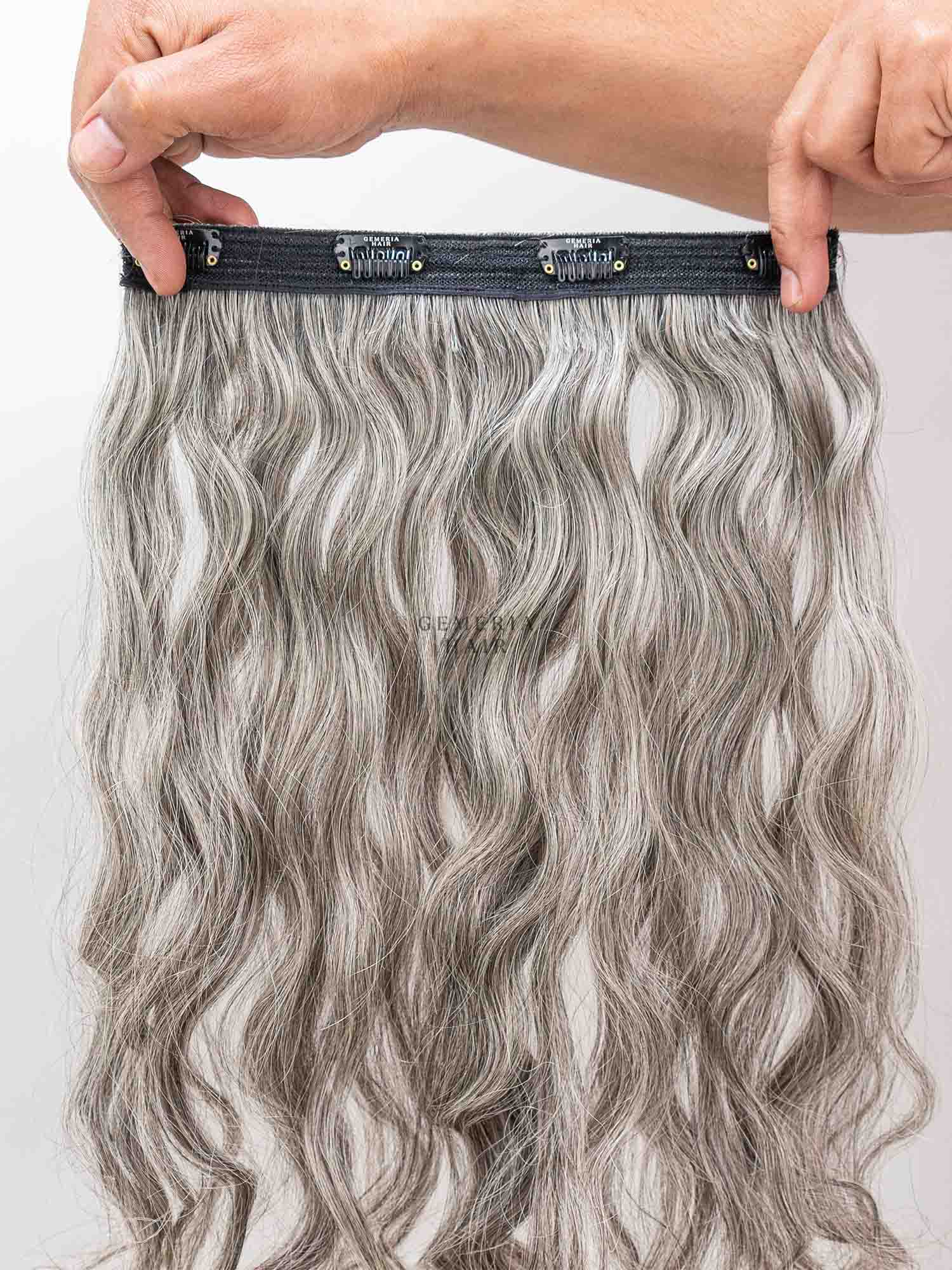 Receding Hairline Clip In Bangs For Grey Hair Small Human Hair