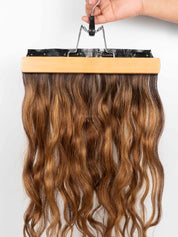Golden Brown Balayage | Seamless | 1 Piece Clip-In Hair Volumizer