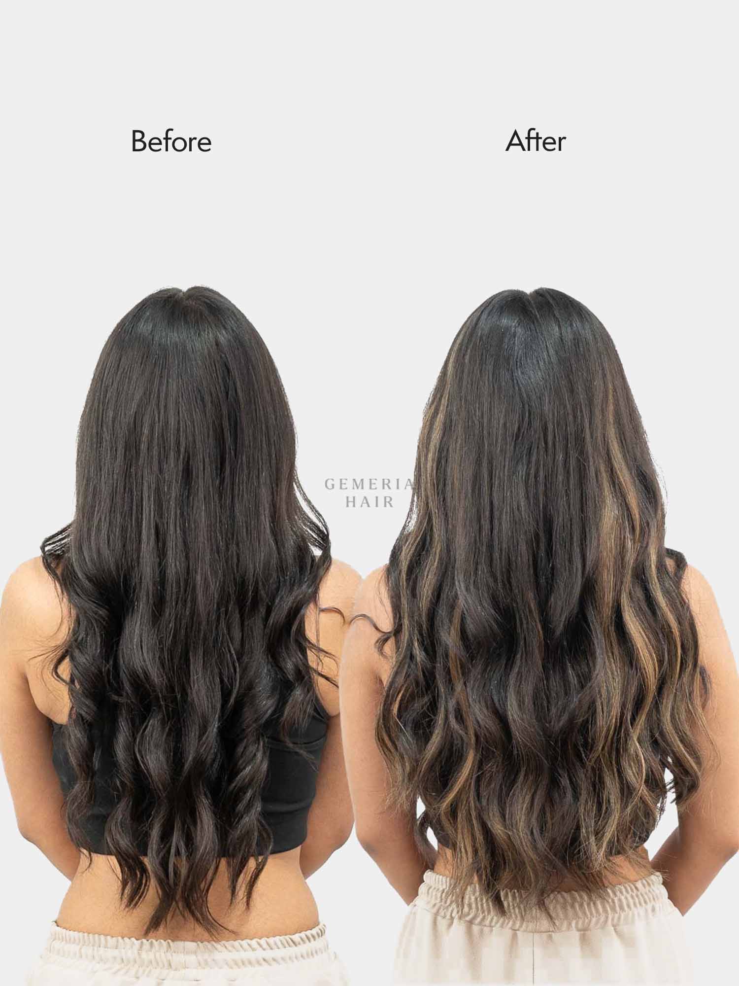 Ash Brown Balayage | Seamless | 3 Piece Set Clip-In Hair Volumizer