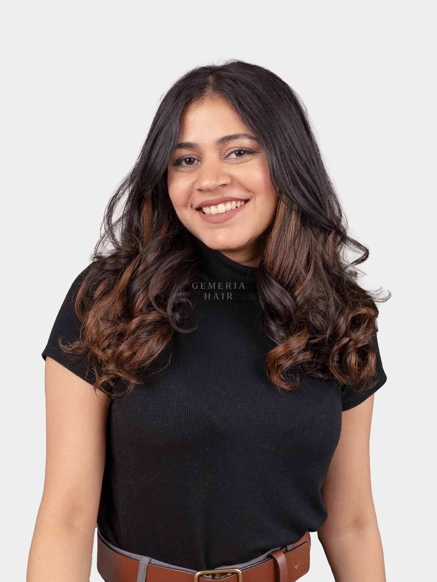 Caramel Brown Balayage | Seamless | 3 Piece Set Clip-In Hair Volumizer