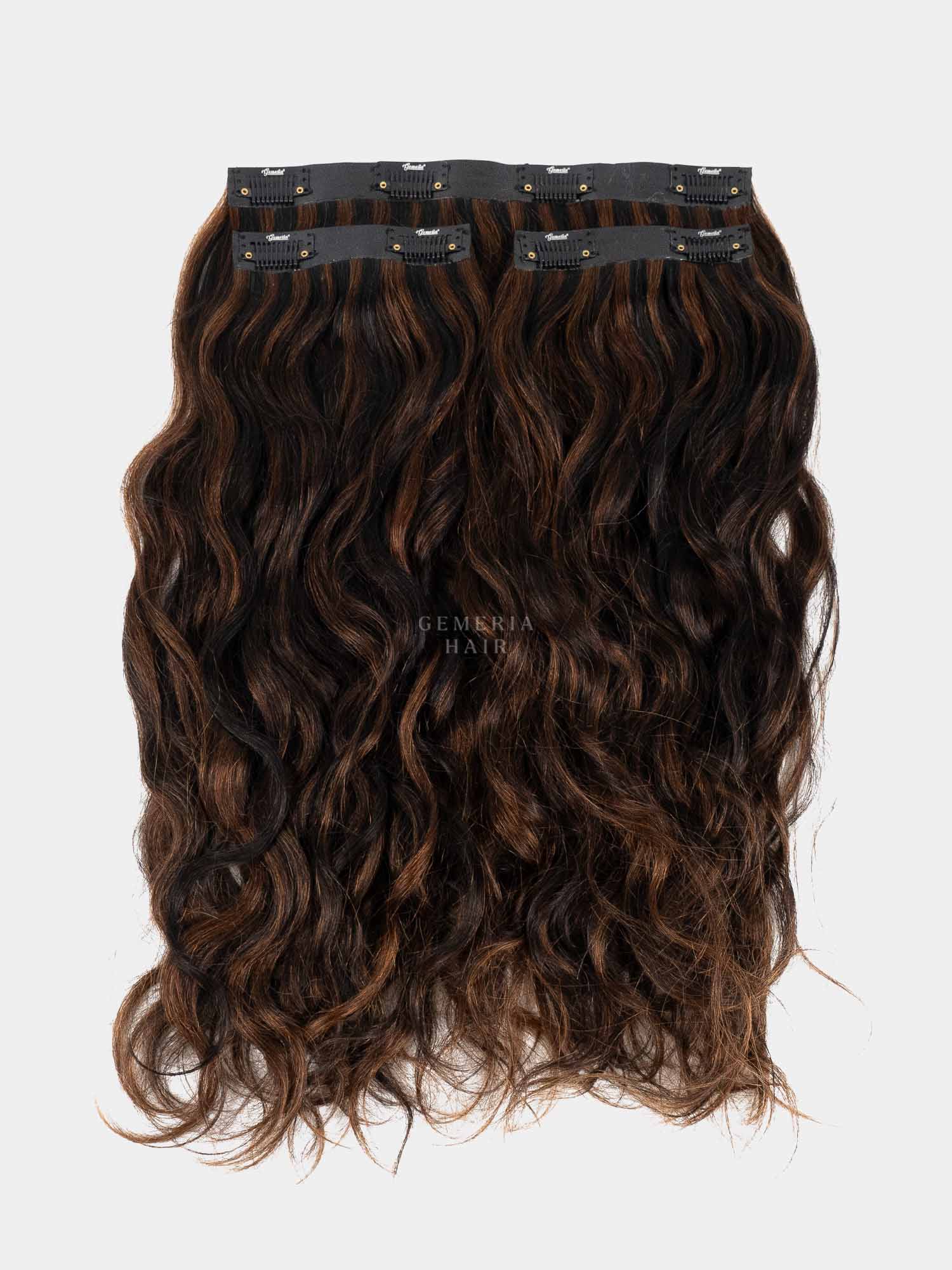 Dark Brown Balayage | Seamless | 3 Piece Set Clip-In Hair Volumizer