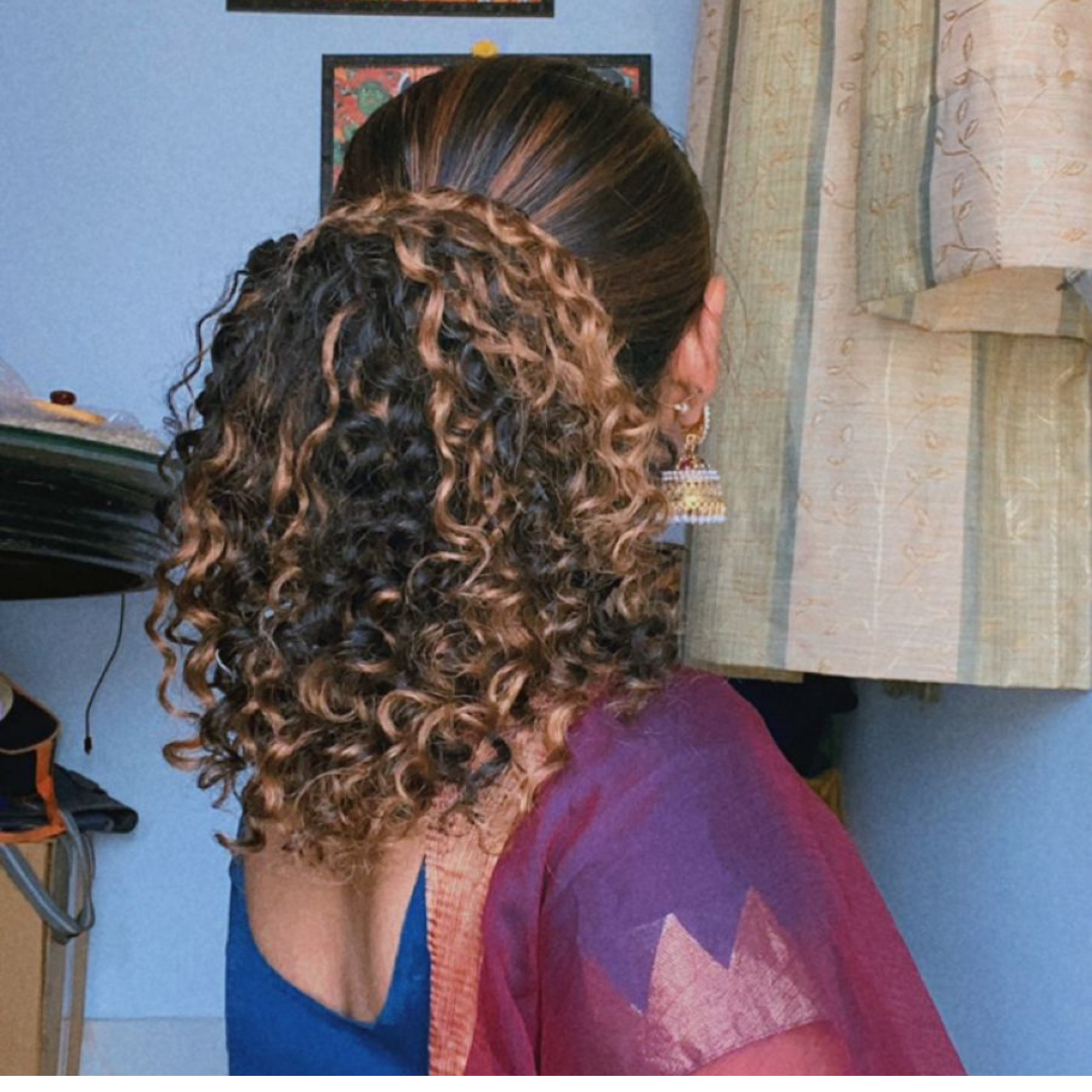 faux clip-in curly hair bun