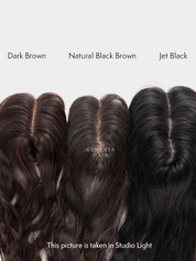 Balayage range of human hair mini toppers with highlights and natural shades