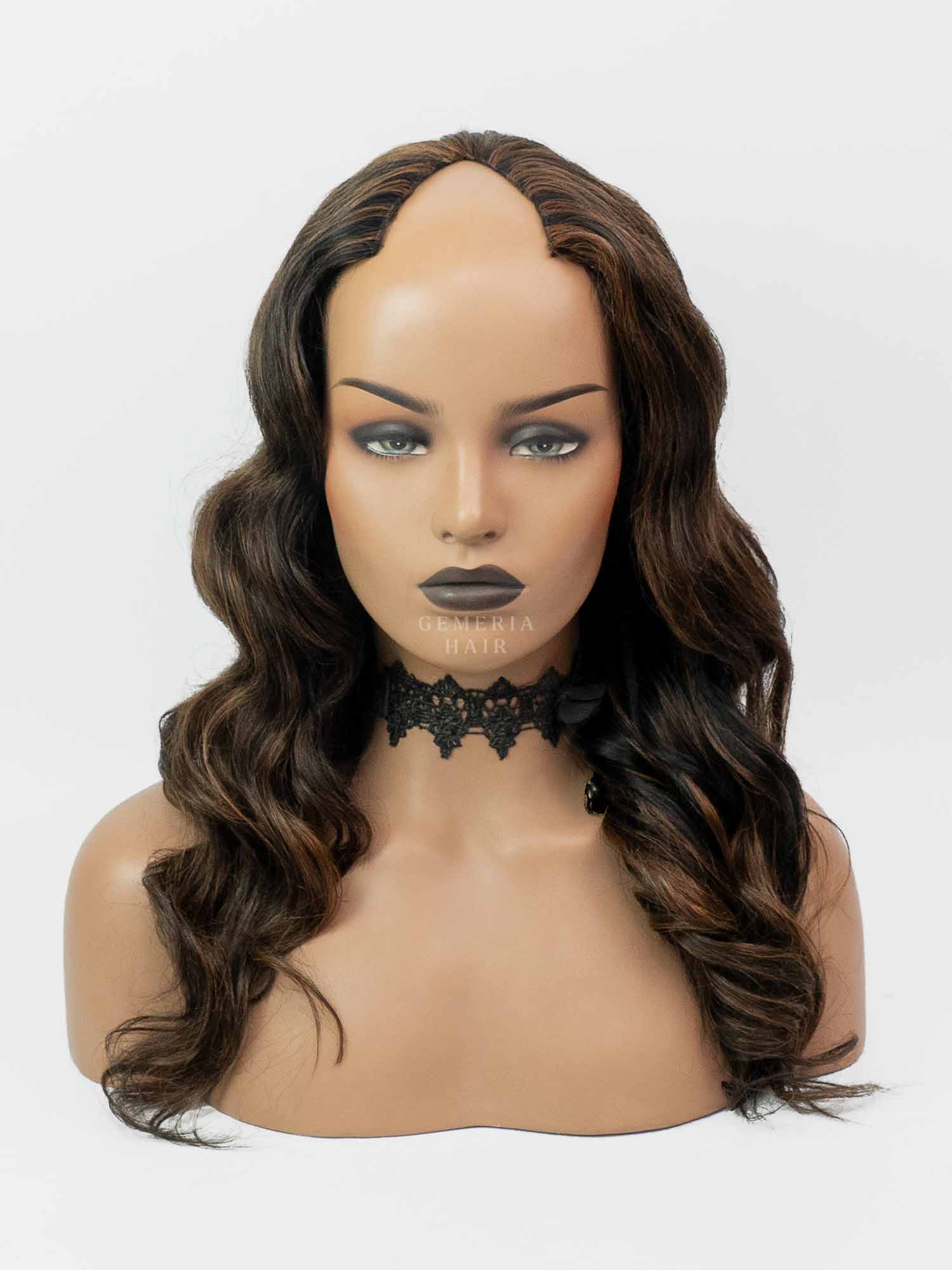 Dark Brown Balayage| V-Part Wig | V-Shaped Wig