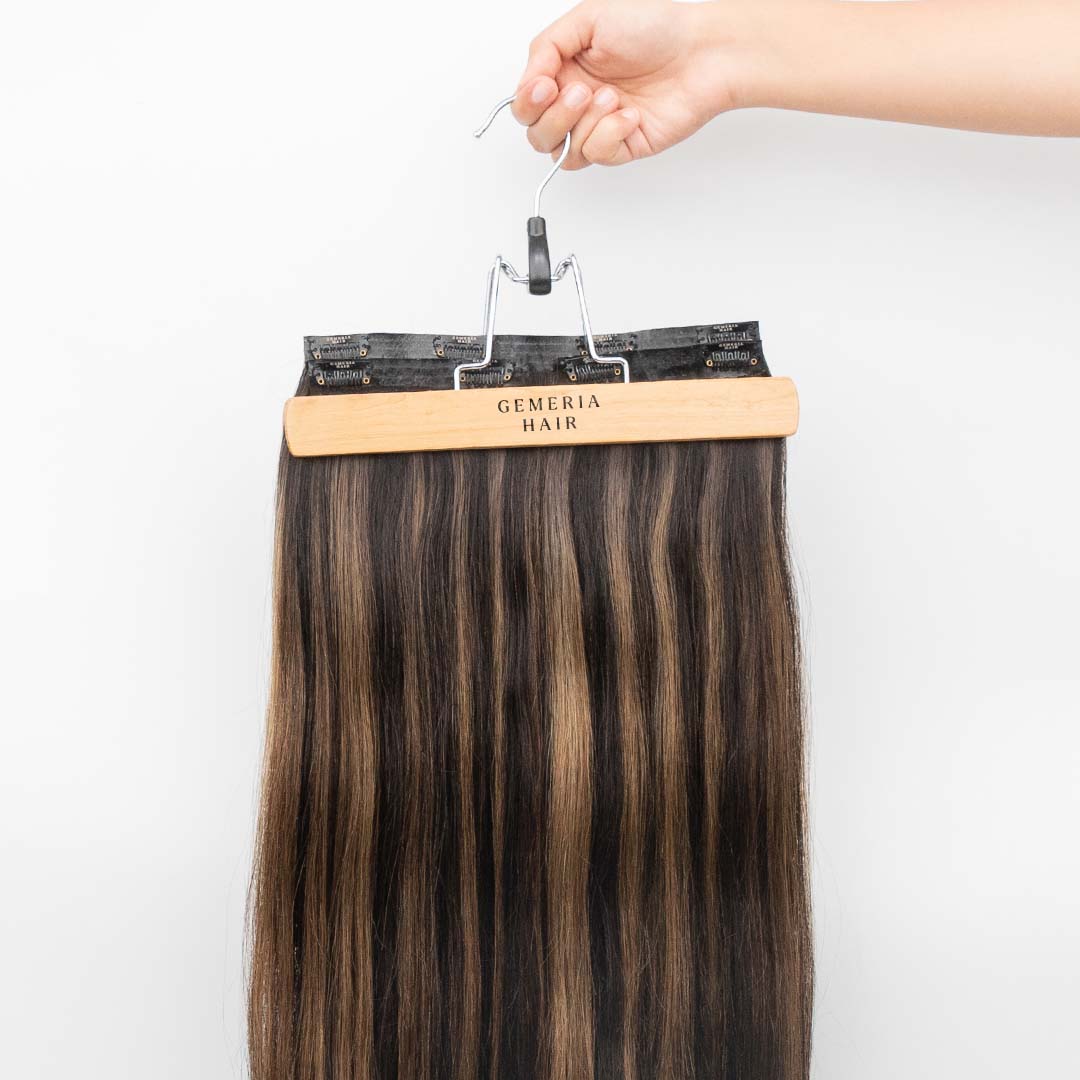 Ash Brown Balayage | Seamless | 3 Piece Set Clip-In Hair Volumizer