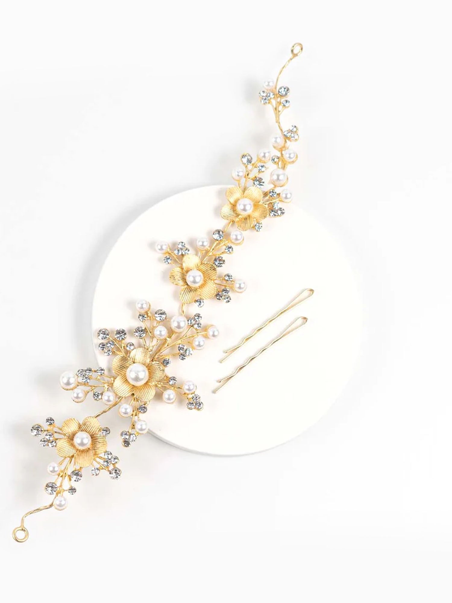 Swarovski Pearl Floral Hair Vine | Hair Tiara