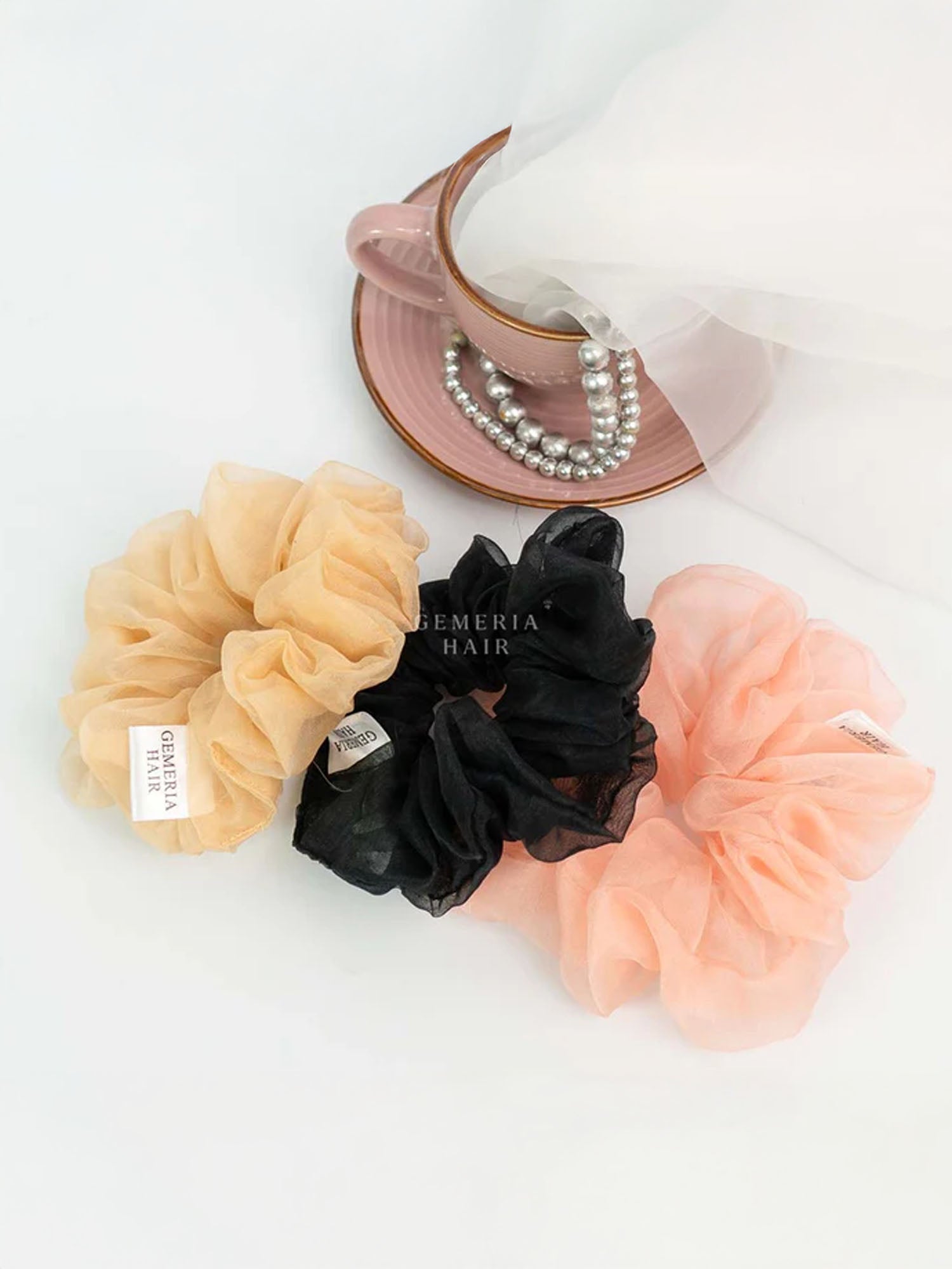 Organza Scrunchies Large Gemeria Hair