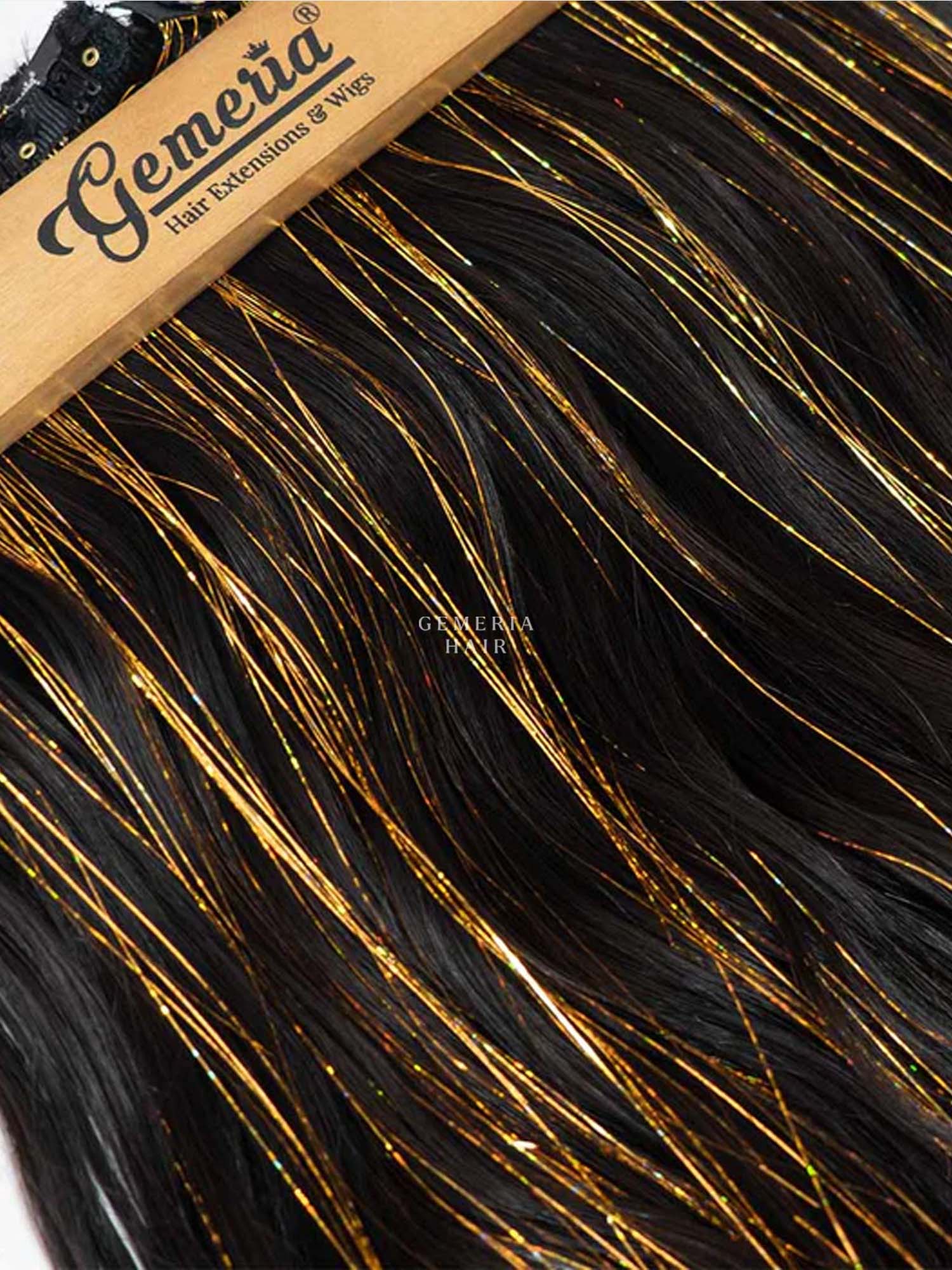 Golden | Clip-In Hair Tinsels