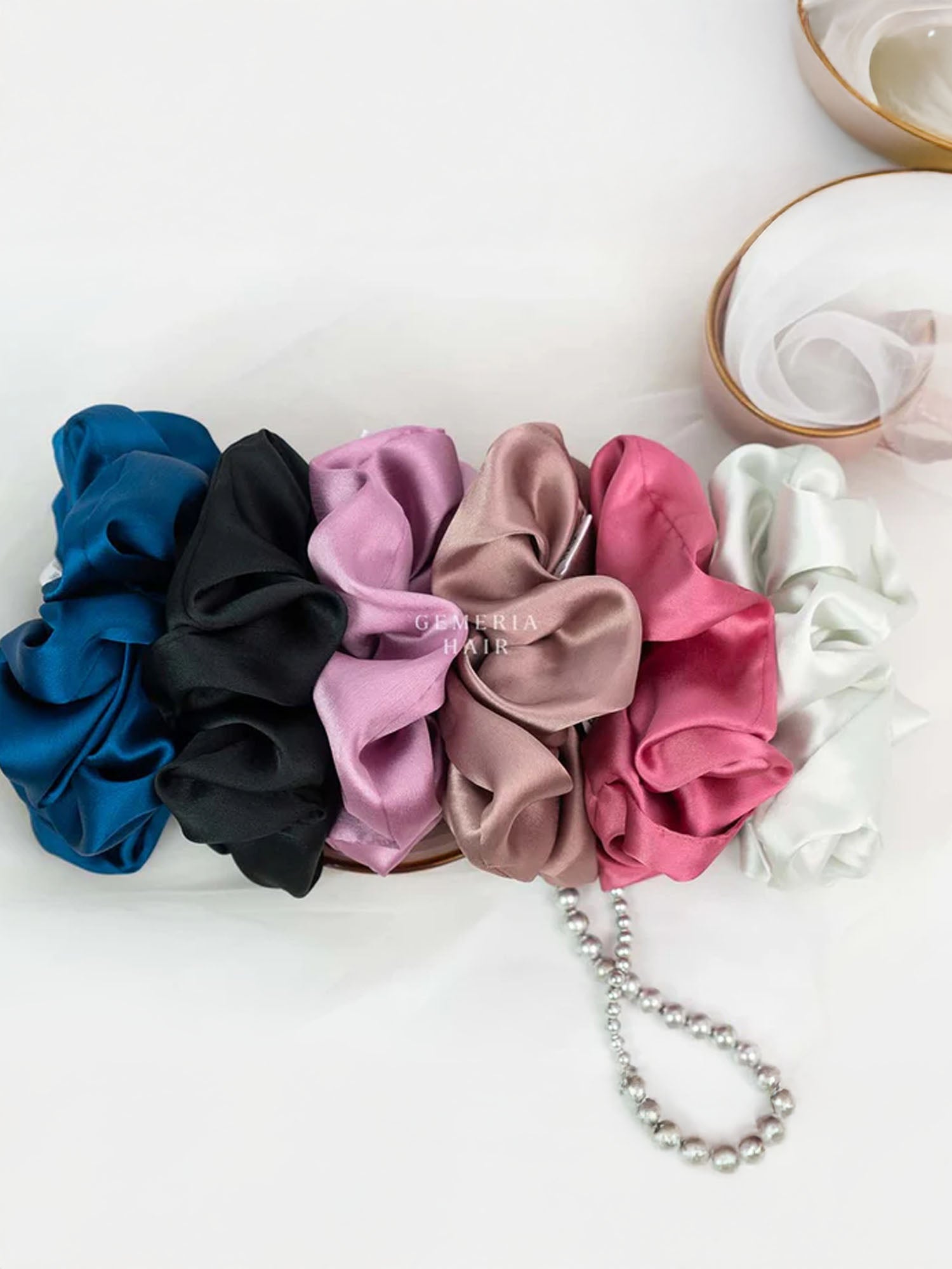 Satin Scrunchies Medium/Regular Gemeria Hair