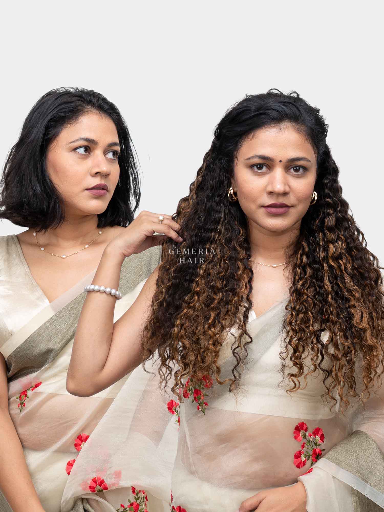 Caramel Brown Balayage | Deep Curly Half Head Wig