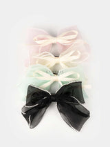 Pearl-Laced Vintage French Bow Barrette | Hair Bow Clips