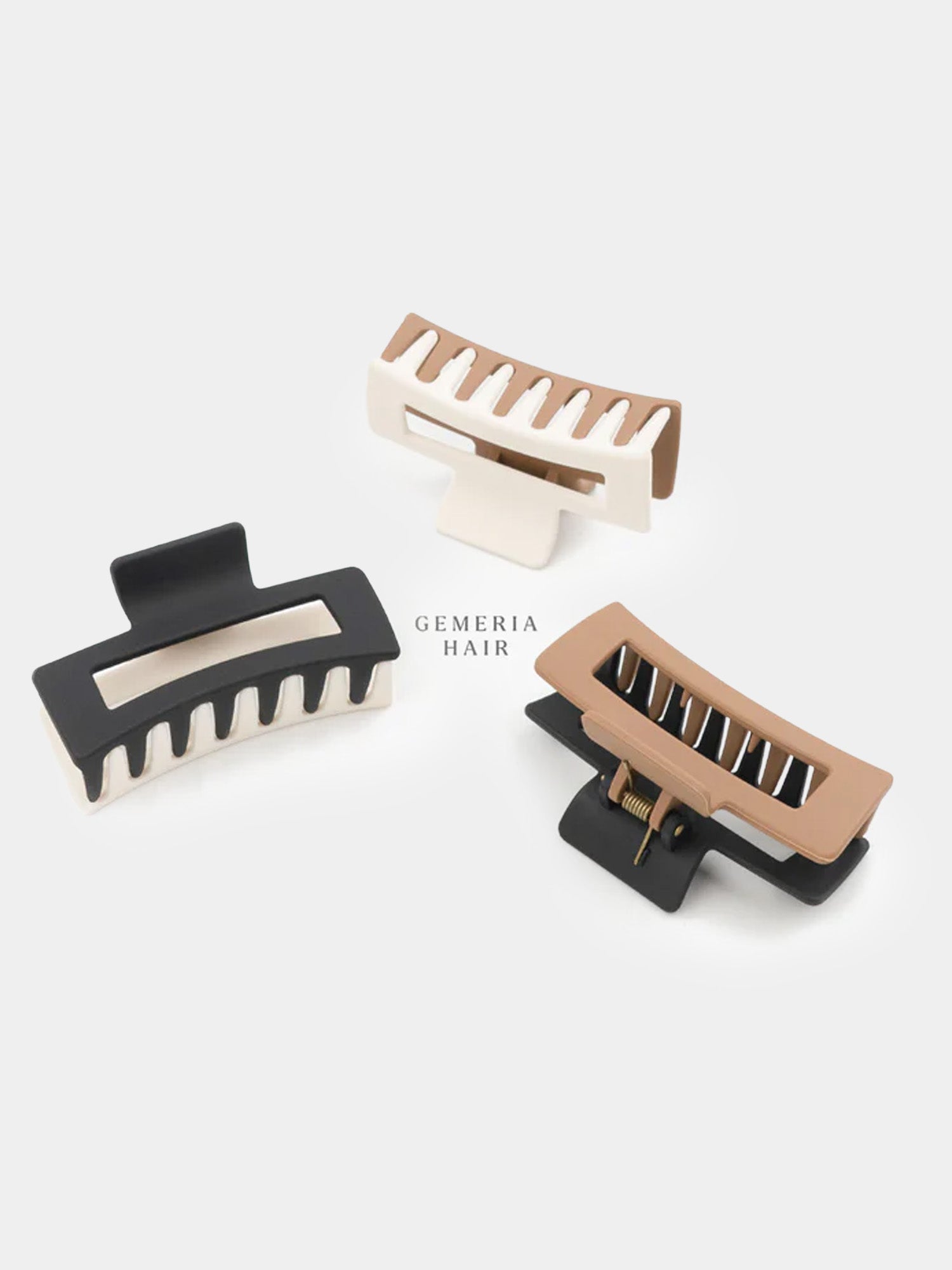 Dual Color Rectangular | Medium Hair Claw Clips | Clutchers