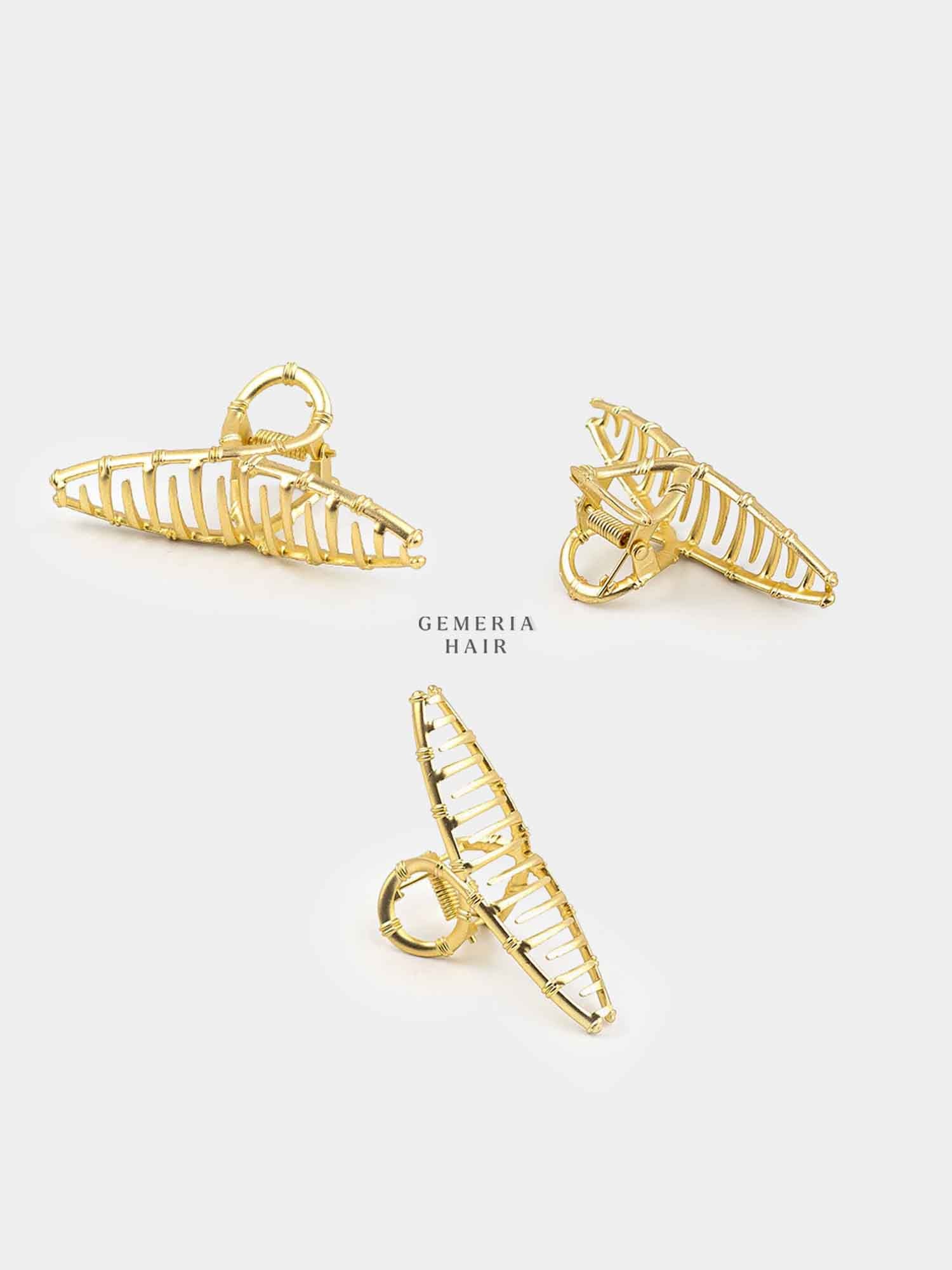 Twisted Gold Metal Hair Claw Clip