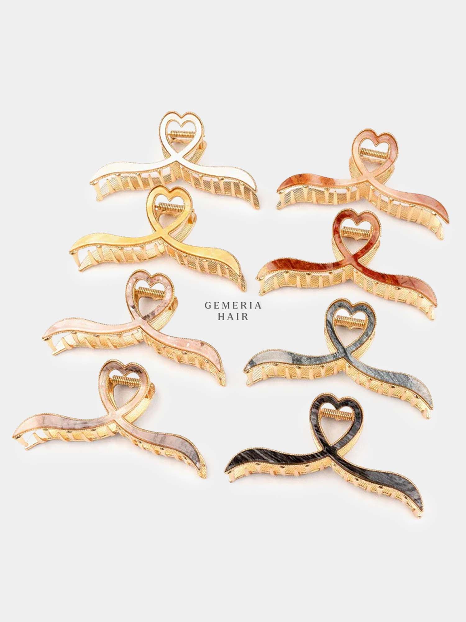 Heart Loop Vintage Metal Hair Claw Clip