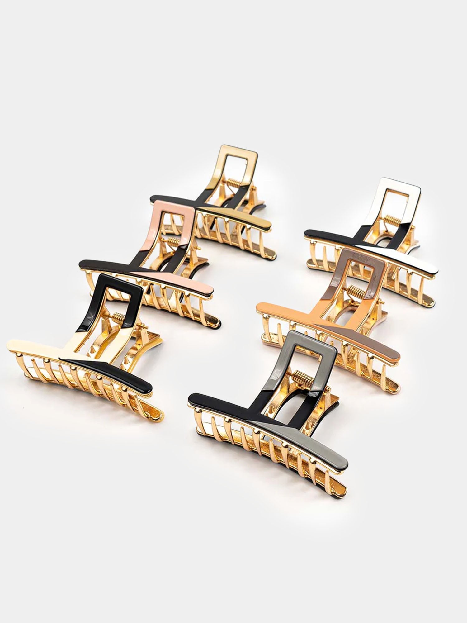 Twisted Bichrome Metal Clutcher | Hair Claw Clip