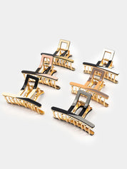 Twisted Bichrome Metal Clutcher | Hair Claw Clip