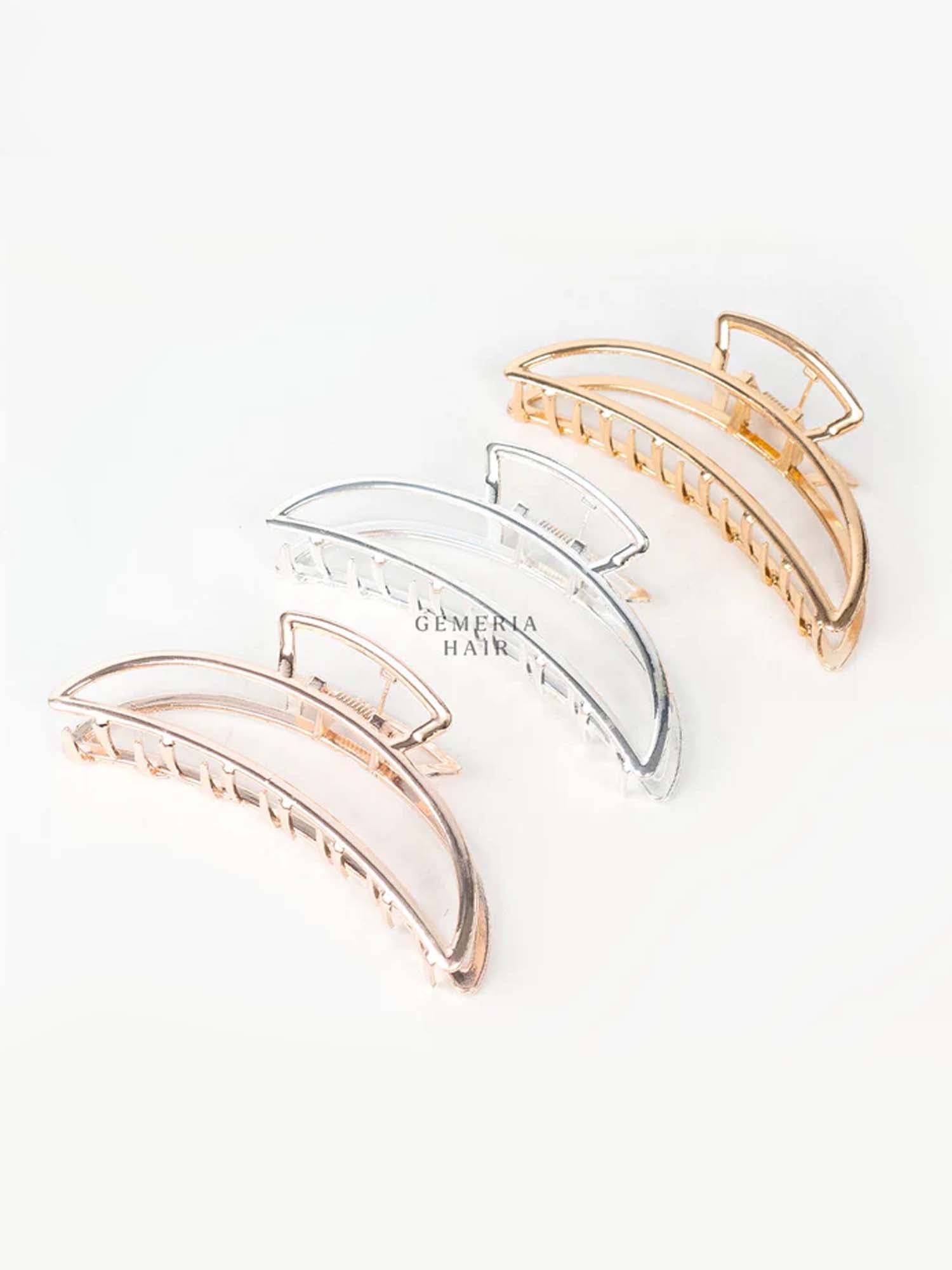 Crescent Moon Metal Large Hair Claw Clip