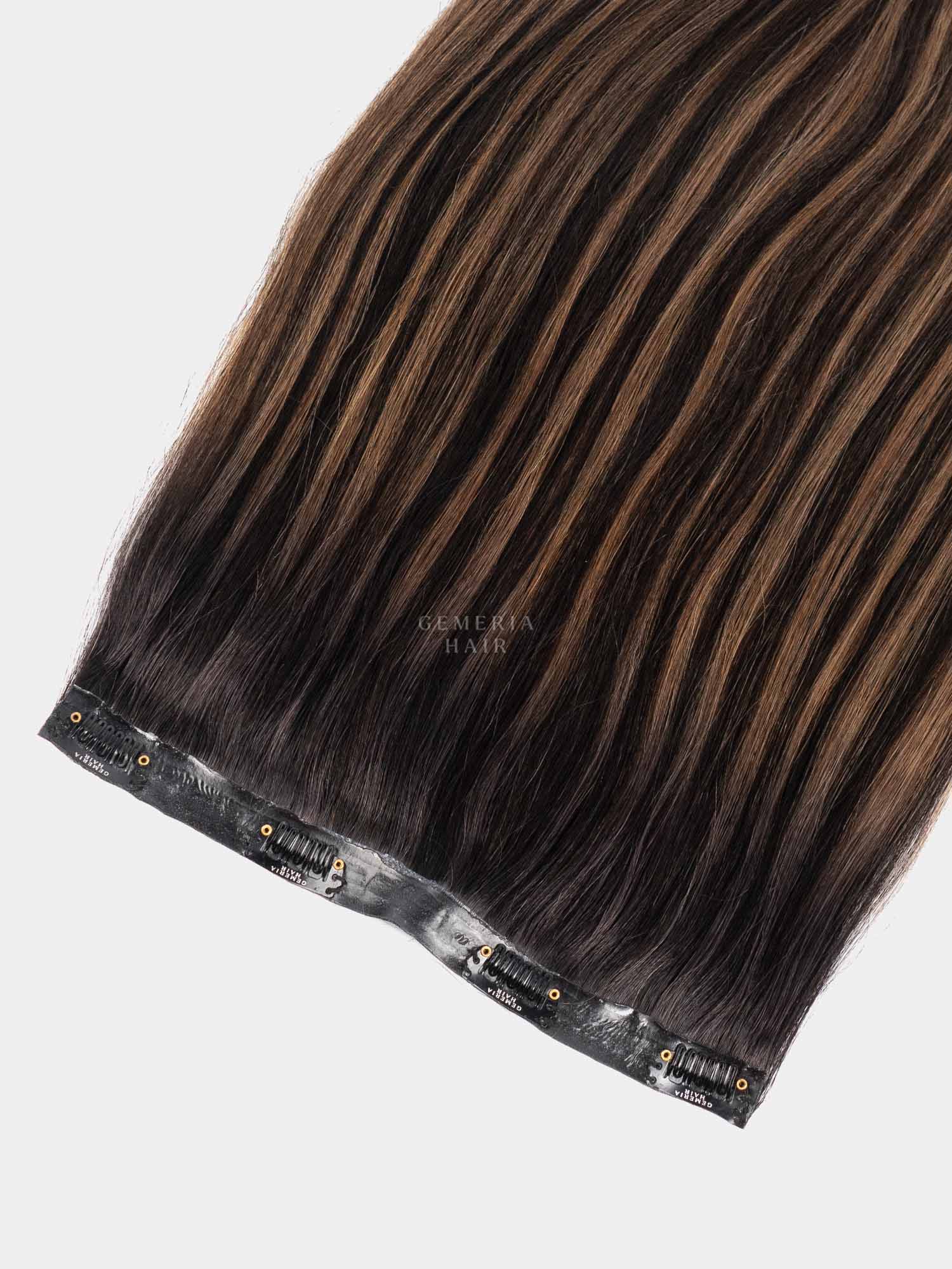 Chocolate Brown Balayage | Seamless | 1 Piece Clip-In Hair Volumizer