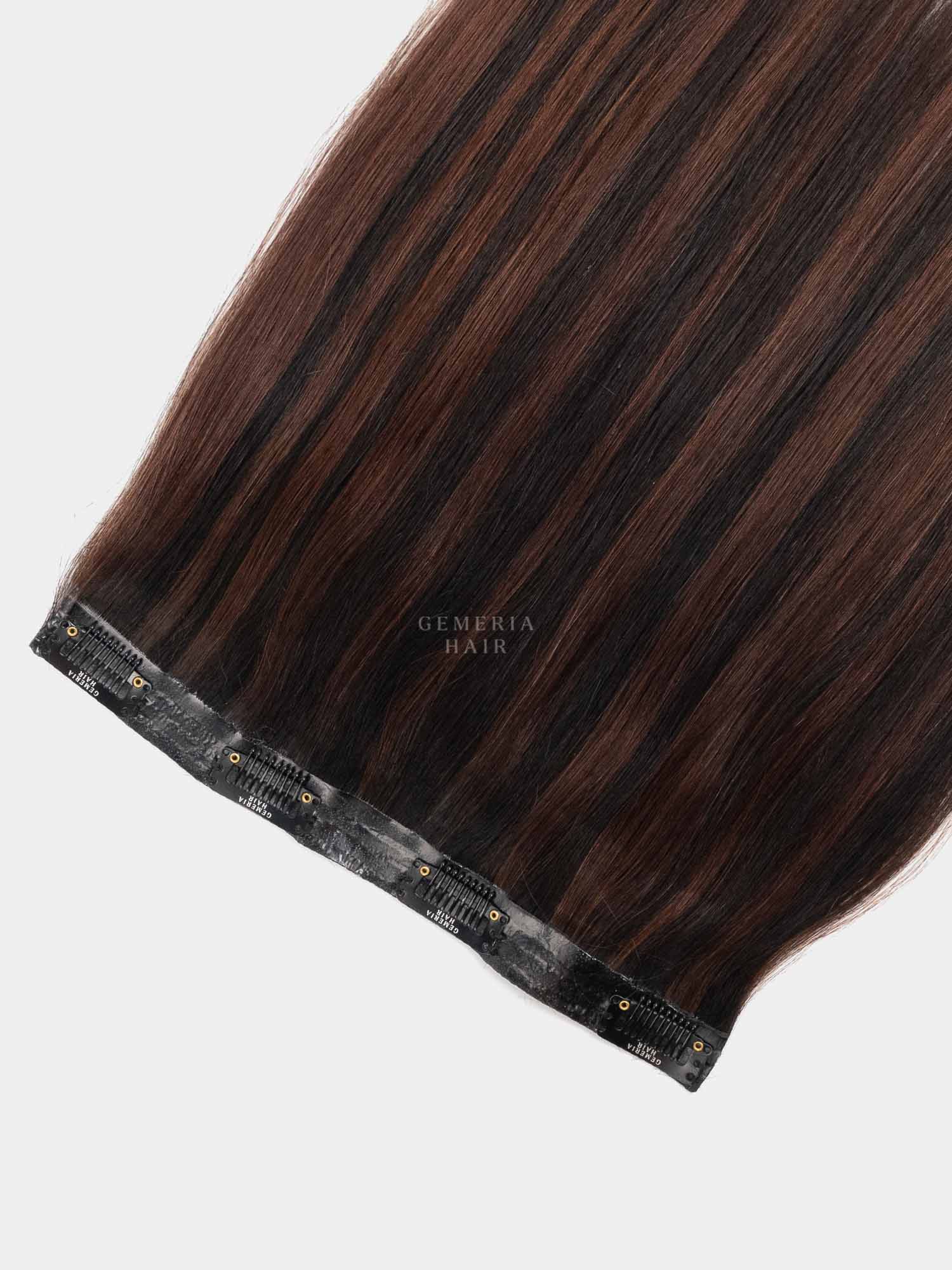 Barrel Brown Balayage | Seamless | 1 Piece Clip-In Hair Volumizer